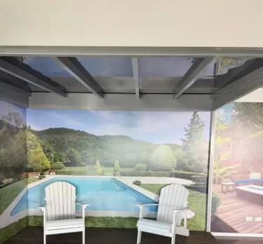 Outdoor Screen Compatibility
As seen in our portfolio, the robust, square-profile frame of the Platinumspan is perfectly designed to integrate seamlessly with Shades Direct custom Outdoor Screens for total wind, rain, and privacy control.